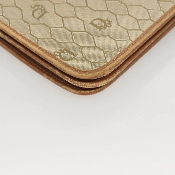 Christian Dior Honeycomb Canvas Chain Shoulder Bag PVC Beige Gold Auth ti3242 - Picture 8 of 16